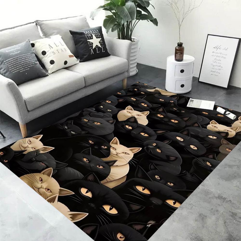 

Много Милых Красивых Кошек Котят Ковер Гостиная Диван Спальня Кабинет Кухня Коврик для Входной Двери Нескользящий Кавайный Домашний Декор Коврик 50x80cm