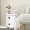 2 Layers Modern Bedside Table Bedroom Side End Stand Multi Functional Round Storage Unit