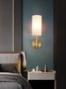 European simple all copper wall lamp cloth art American villa living room dining room bedroom bedside lamps into the hallway