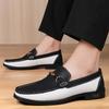 Fashion Breathable Punching Leather Men Casual Shoes Fashion Soft Sole Business Loafers Shoes Summer Designer Lightweight Driving Shoes