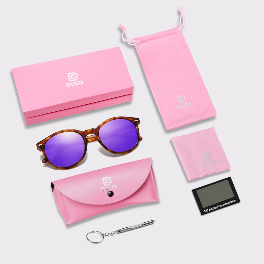 DUCO Spolaryzowane UV Do Jazdy Małe Zawiera Rozmiar Okularów 1230 Damskie Okulary Przeciwsłoneczne, Czarne, Ochrona, Okulary Przeciwsłoneczne, Stylowe, Twarz, Etui,