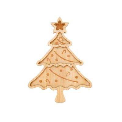 Christmas Tree Tray,Wood Plate,Kitchen Supply Holiday Tray, Xmas Tree Dessert Serving Dish For Kitchen
