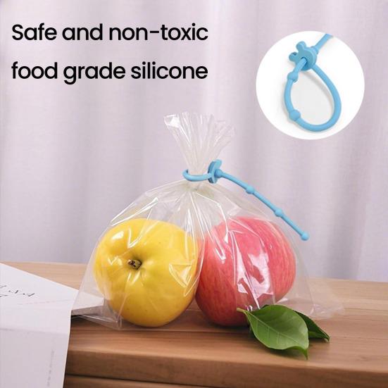 Silicone Cable Ties Reusable Bear Shaped Bag Sealing Zip Tie Multi-Purpose Twist Tie for Food Storage Wire Management