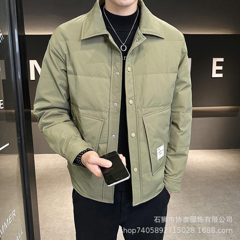 

2025 Мужская повседневная короткая куртка с флисовой подкладкой Ветрозащитная Теплая утолщенная куртка XXXXL