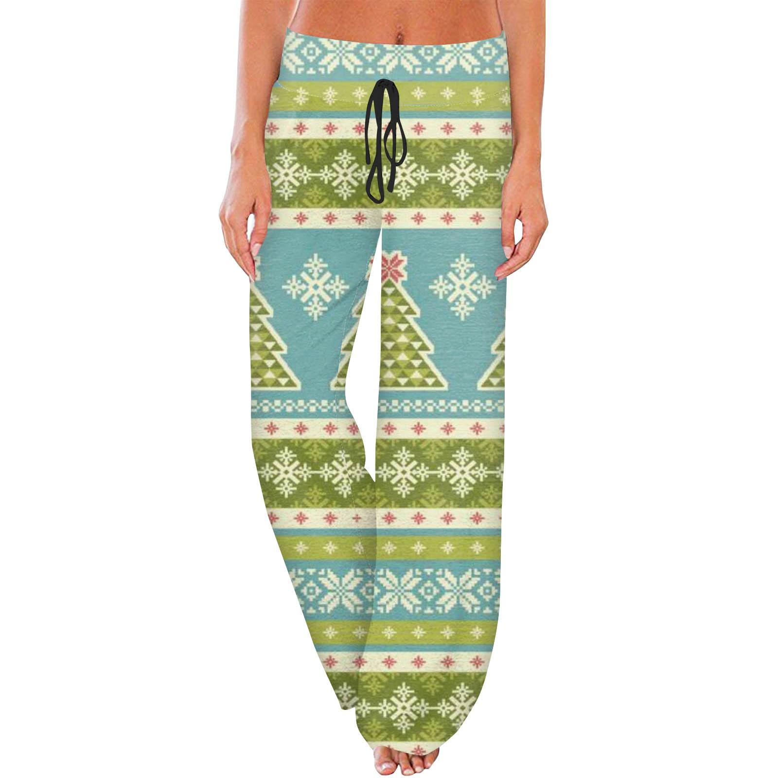

Женские повседневные модные удобные пижамные брюки с рождественским принтом, широкие брюки на шнурке XXXL