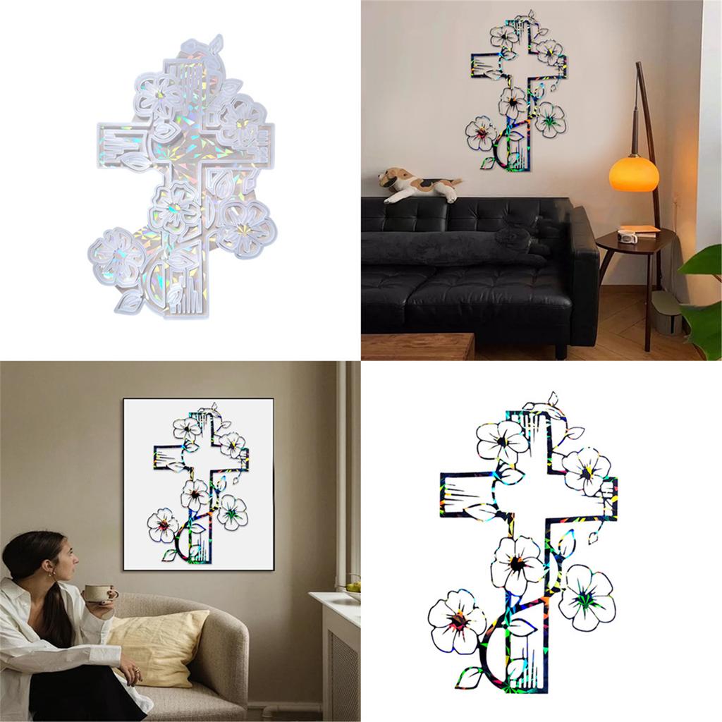 High Quality Silicone Crucifix Resin Mold Delicate Silicone Flower Crosses Mold for Making Stunning Jewelry and Art