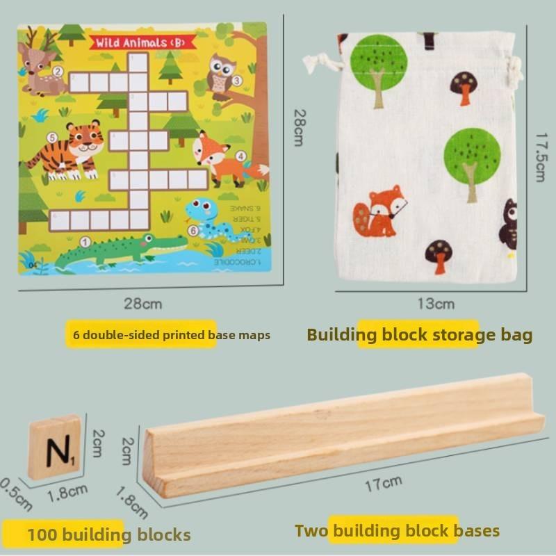 Wooden Word Chain Puzzle Game For Kids Educational Learning Toy