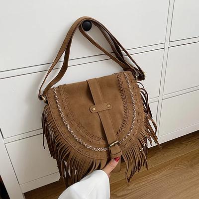 Damen Samt Umhängetasche Sattel Weiche Umhängetasche mit Riemen Innentasche mit Reißverschluss Monochromes Nylon Hohe Qualität Mode