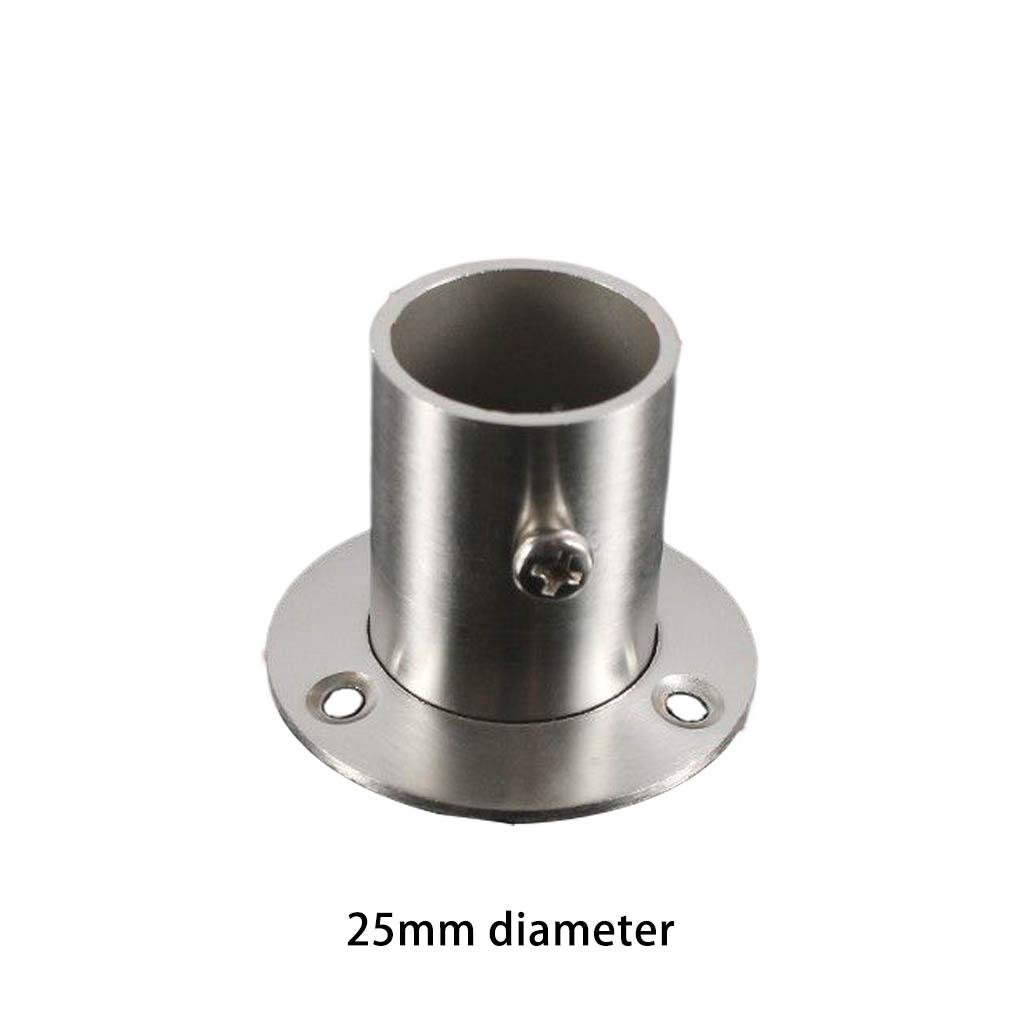 Wardrobe Bracket Rod Holder Shower Curtain Flange Heavy Duty Socket Wall Mounted Tube Closet Rods End Support for Garden