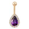 Women Water Drop Rhinestone Barbell Belly Button Navel Ring Piercing Jewelry