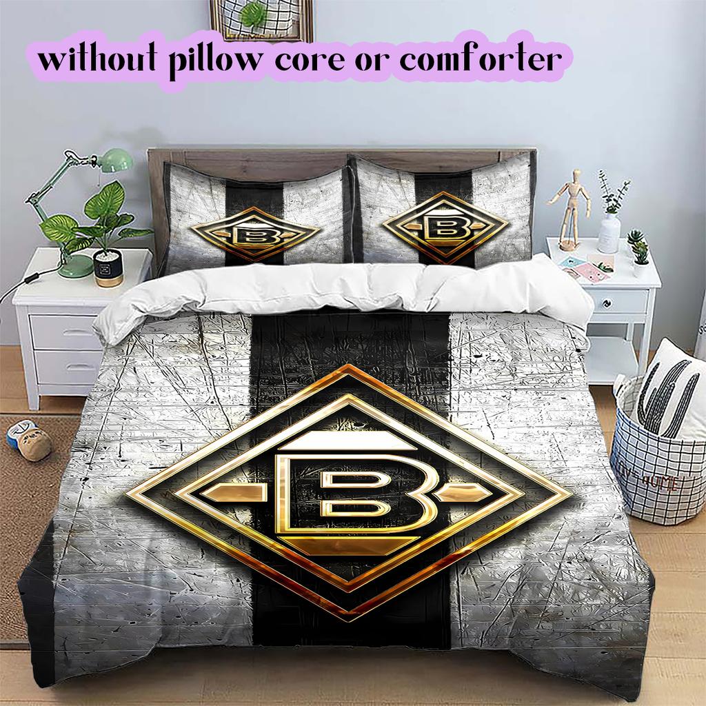 Set cu model logo hochei pe gheață cuvertură cu față de pernă Decorare casă Cadou de ziua de naștere (1*husa de pilotă+ 2*fețe de pernă, fără umplutură)