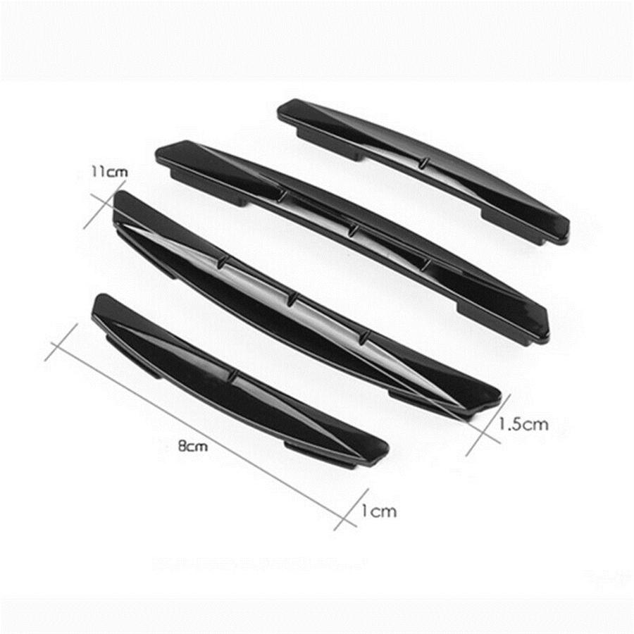 8 Pcs Black+Transparent PVC Universal Car Door Edge Scratch Anti-Collision Strip