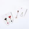2 Paia Orecchini alla Moda con Carte da Gioco Pendenti Asimmetrici Trendy Poker Accessori Fatti a Mano per Donne Eleganti