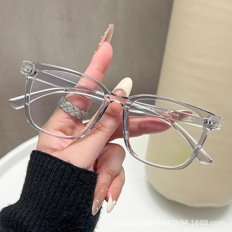 2025 Slim Anti-Blue Light Flat Women’s Glasses, Xiaohongshu Style, Myopia-Compatible Frames