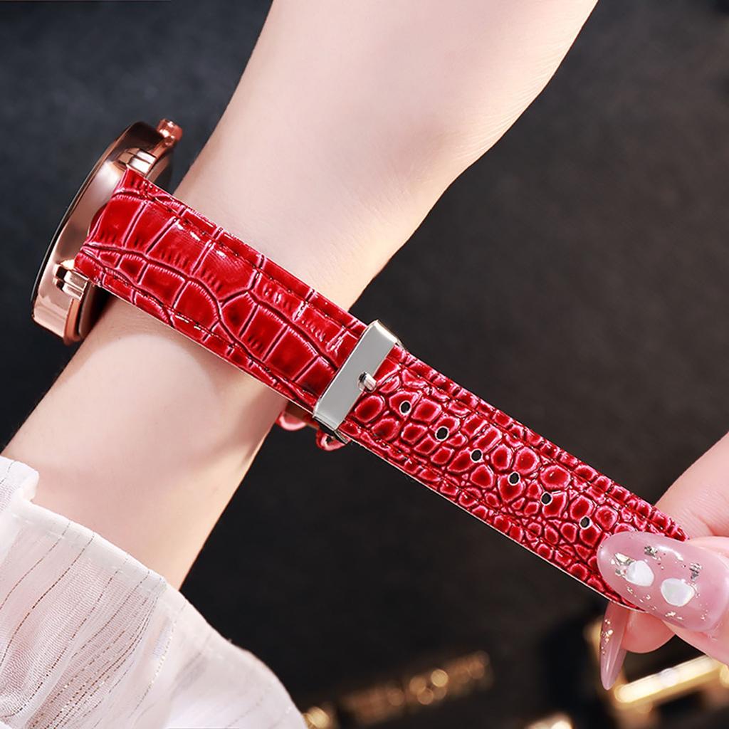 Fashion Luxury Quartz Analog Leather Strap Ladies Crystal Watch