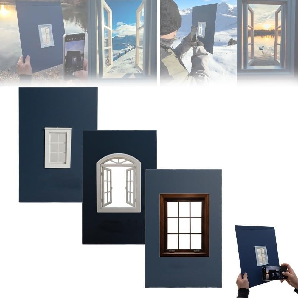 Portable Window Frame Props Fresh Perspective Novel Scenery Window View Props Plastic Handheld Pane Pic Props Anniversary