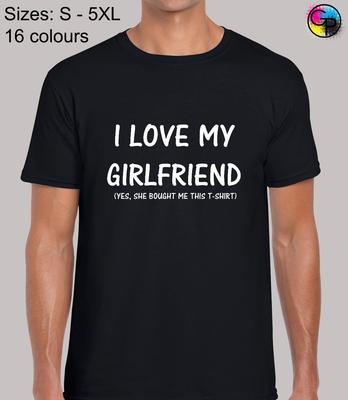 Ich liebe meine Freundin Lustiges Neuheit Regular Fit T-Shirt Top T-Shirt für Männer