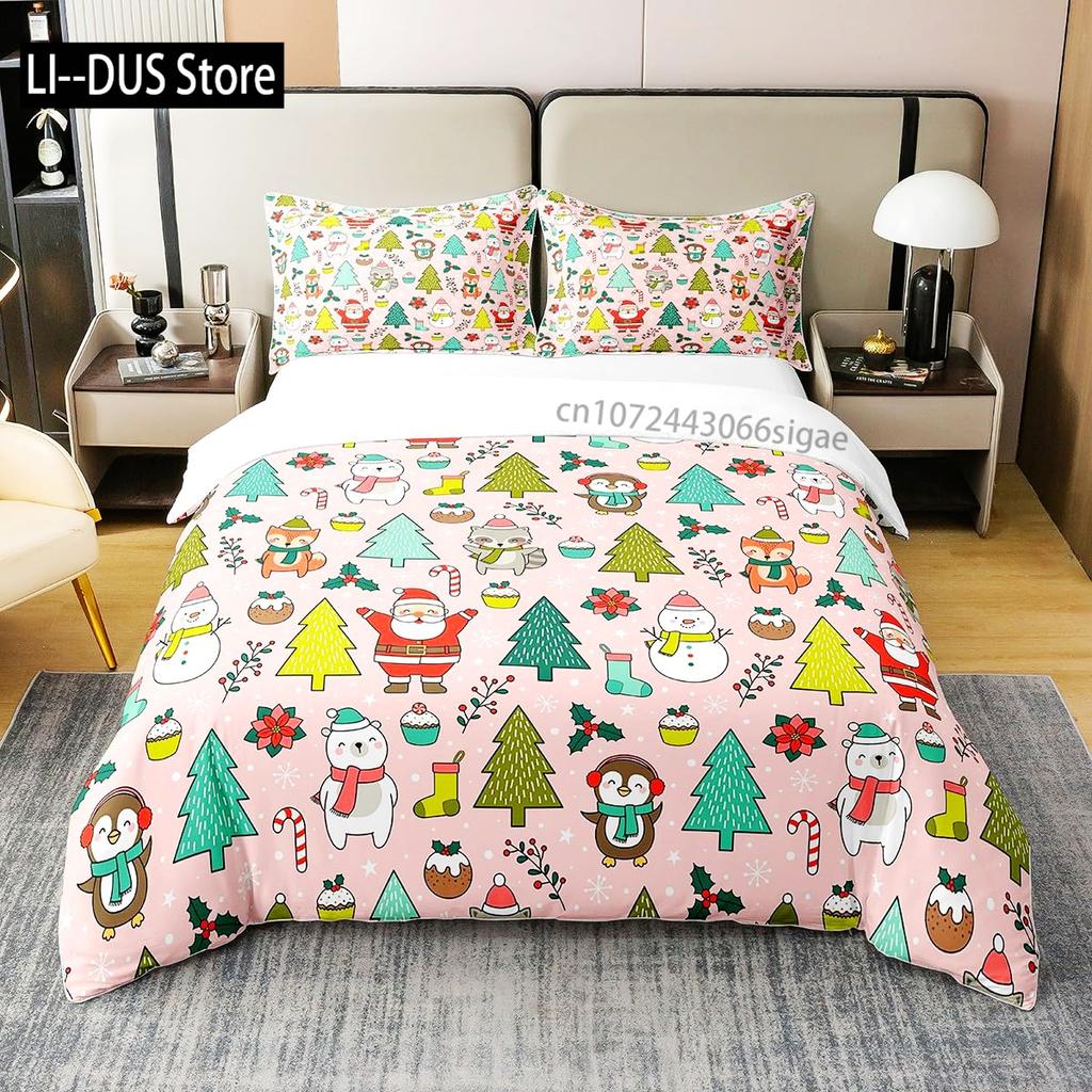 Duvet Cover Set Cute Penguin Panda Bedding Set for Boys Girls Children Kawaii Bear Animal Bedding Set Twin Full Queen King Size