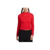 Nike Sportswear Essentials Fashion Versatile Slim Fit Long Sleeve T-Shirt Women Tops University-Red Color-Mix Sail DV7881-657