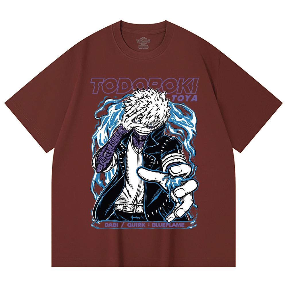 230 g/m² 100% Baumwolle My Hero Academia V11 Dabi Druck Unisex Schweres Baumwoll-T-Shirt