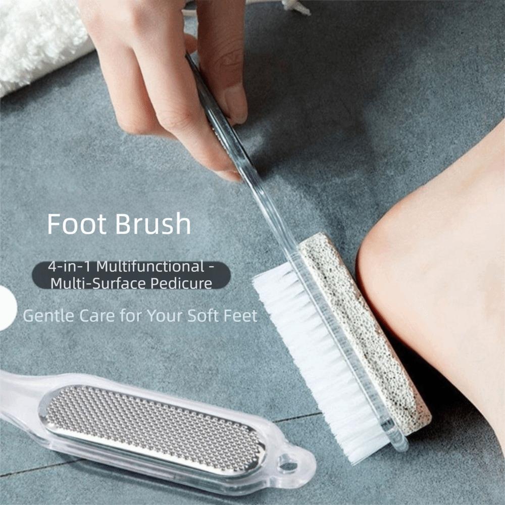 Smooth Feet 4 in 1 Foot Brush Multifunctional Foot Care Scrubber Foot Pumice Stone Cleaning Dust