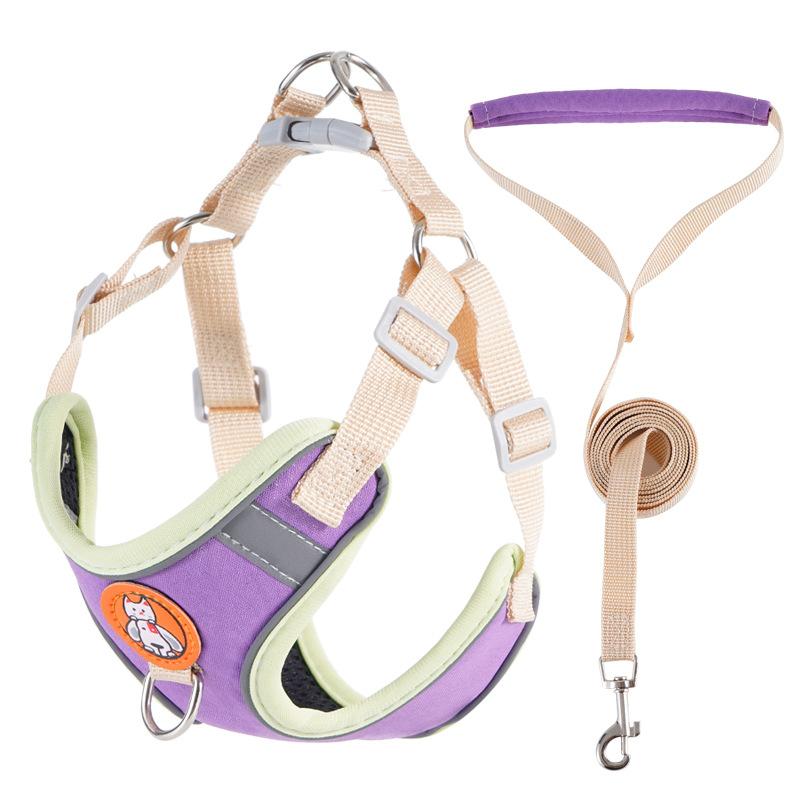 

Универсальный жилет-шлейка для собак, дышащий, не сдавливающий шею, антибликовый, дышащий и легкий S фиолетовый