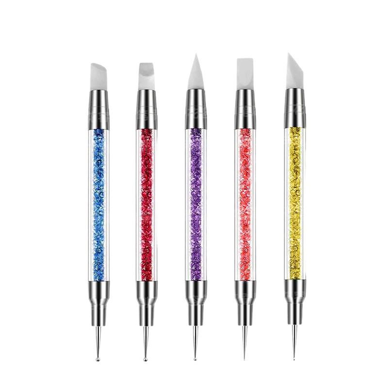 Multifunctional Double-Ended Nail Art Silicone Pen for Beading, Gluing, Carving, Rhinestone Pressing, and Embossing