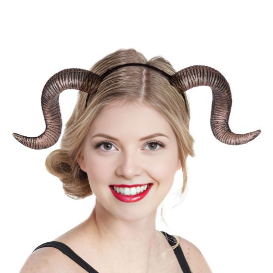 Geitehorn Hodebånd Gotiske Djevelhorn Hårbøyle Halloween Utkledning Hårtilbehør for Halloweenfest Cosplay-arrangementer