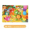 30pz Puzzle in Legno Animali Cartoni Animati Dinosauro Traffico Escavatore Tangram Puzzle Montessori Giocattoli Educativi per Bambini Regalo per Bebè