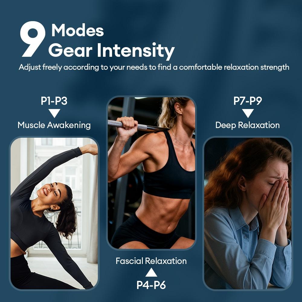 66-Head Electric Fascia Gun 9Gear Intensity High Frequency Vibration Body Massage Gun Back Waist Neck Massager Muscle Masajeador