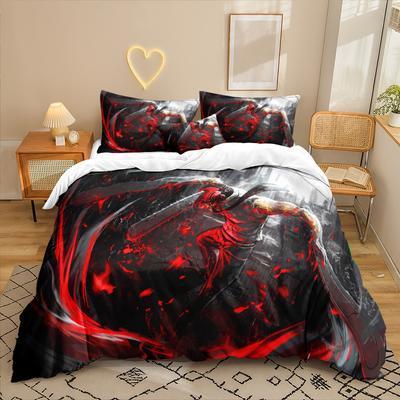 Série de Animação Impressão Digital 3D Kit de Cama de Três Peças Lençol Colcha