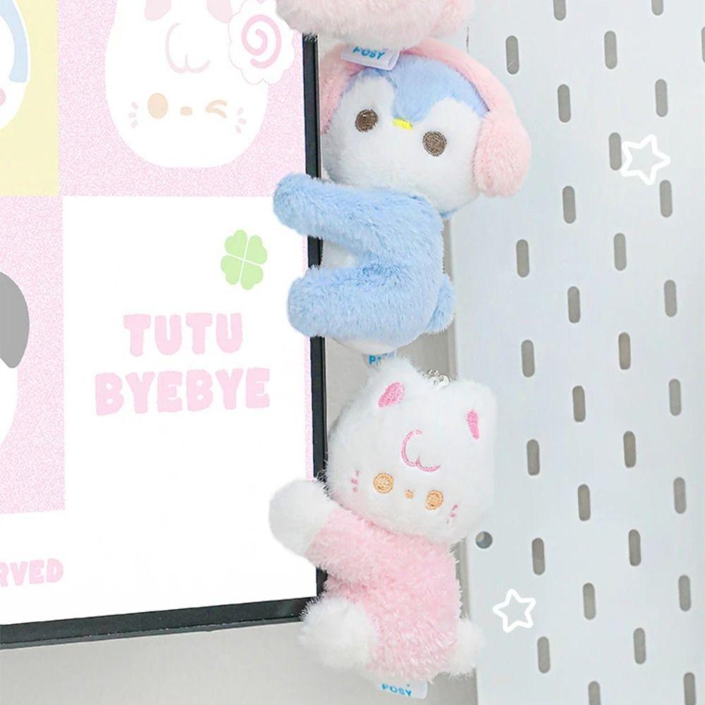 Cartoon Animal Plush Pendant Plush Stuffed Key Chain Lovely Cartoon Clip Doll Toy  Couple