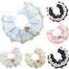 Pet Dog Cats Puppy Three-layer Lace Bowknot Bell Collar Bib Necklace Neck Strap