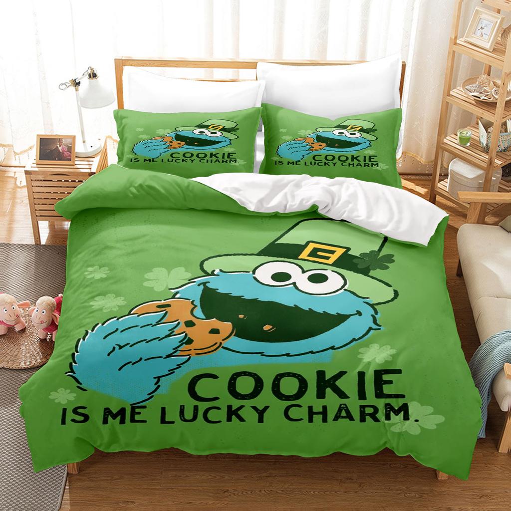 Sesamstraat Anime Home Slaapkamer Comfortabel Scandinavisch polyester materiaal geschikt voor kinderen en volwassenen 3-delige set