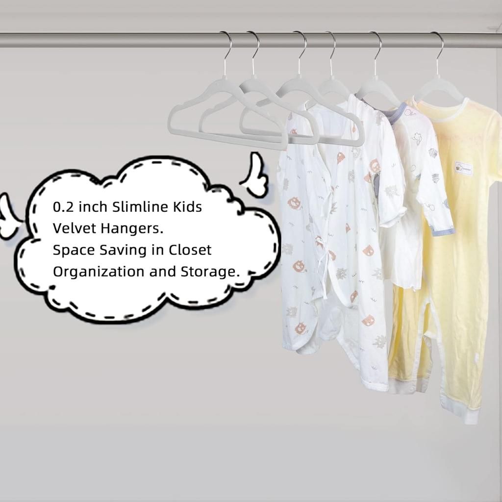 10/20/30pcs Children's Velvet Non-slip Hangers, Advanced Children's Closet Hangers, Ultra-thin Cute Non-slip Felt Hangers