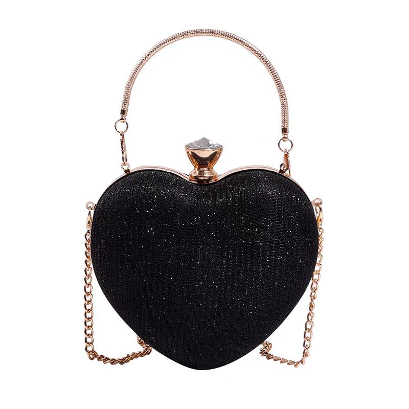 Gold Bright Silk Circular Evening Bag Women Banquet Clutch Rhinestone Decor Chain Shoulder Bags Luxury Female Party Handbags
