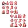 Christmas Tree Garland Decor Pieces 12/24/36Pcs Pink Gingerbread Wooden Ornaments, Xmas Hanging Decorations, Holiday Souvenirs for Seasonal
