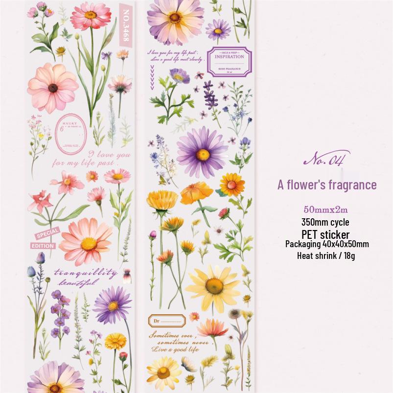 Yanji PET Tape - River of Time: French Romantic Journal Stickers, 6 Styles