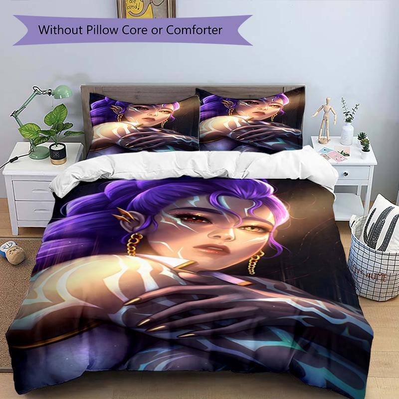 3pcs KPop Demon Hunters RUMI5 Design Cover Set - HD Printed Bedding with 1 Cover and 2 Pillowcases - Perfect for Home and Dorm Decor