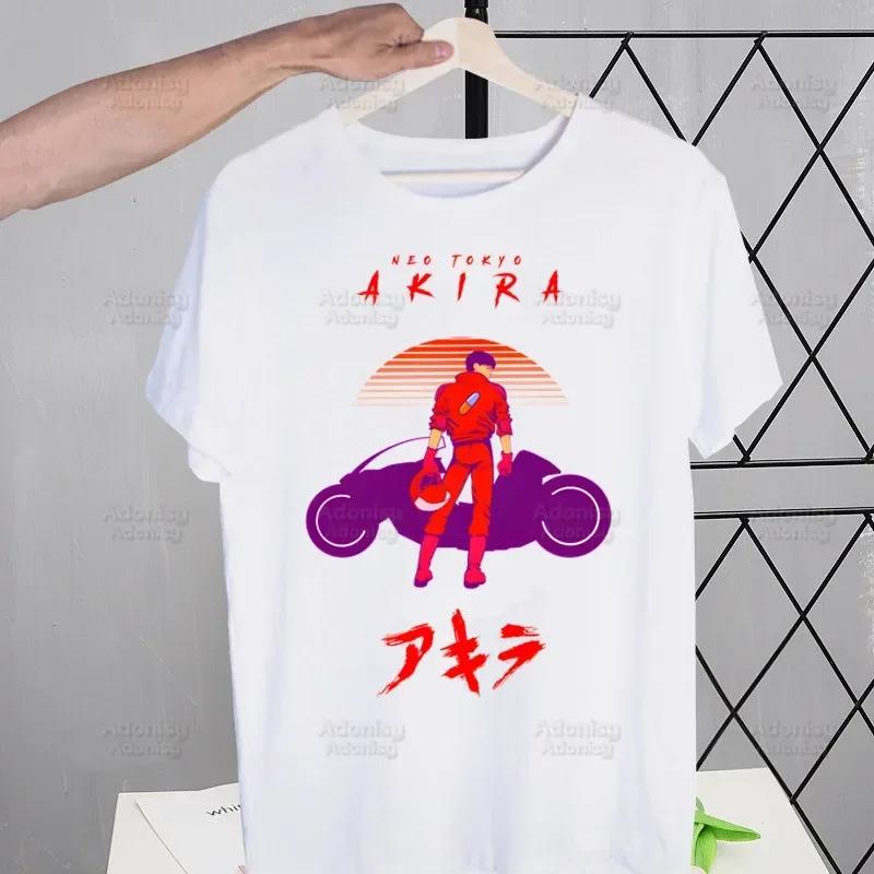 Akira Anime Manga Japanese T Shirt Men Retro Tops Tees Harajuku Neo Tokyo Shotaro Kaneda Tshirt Streetwear Hip Hop T-shirts