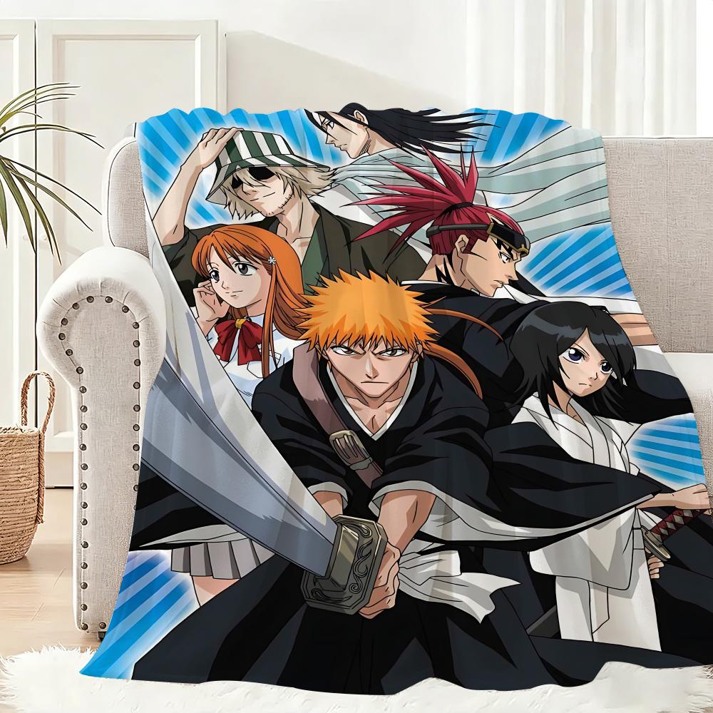 BLEACH Classic Animation Throw Lightweight 240g Flannel Blanket Soft Skin-friendly for Summer Cooling