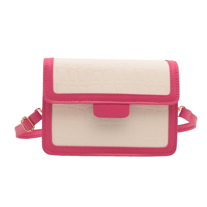 

Сумка з кольоровими вставками, жіноча сумка-месенджер на плече з кам яним візерунком, новинка осені 2024 року, сумка-месенджер для поїздок на роботу троянди рожеві кольору