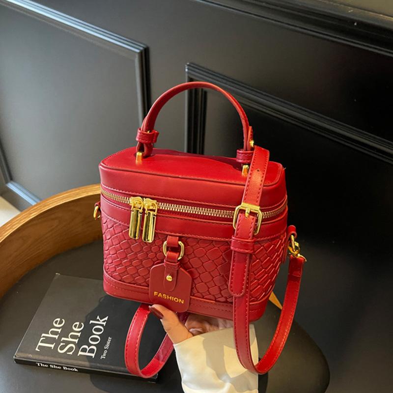 New Minimalist and Fashionable Box Shape Small Handbag, Contrasting Color Women's Bag, High-end Carriage Single Shoulder Crossbody Handbag