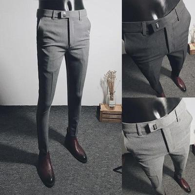 Herren Schwarze Slim-Fit Elastische Business Casual Hose - Neunpunkt Koreanischer Stil