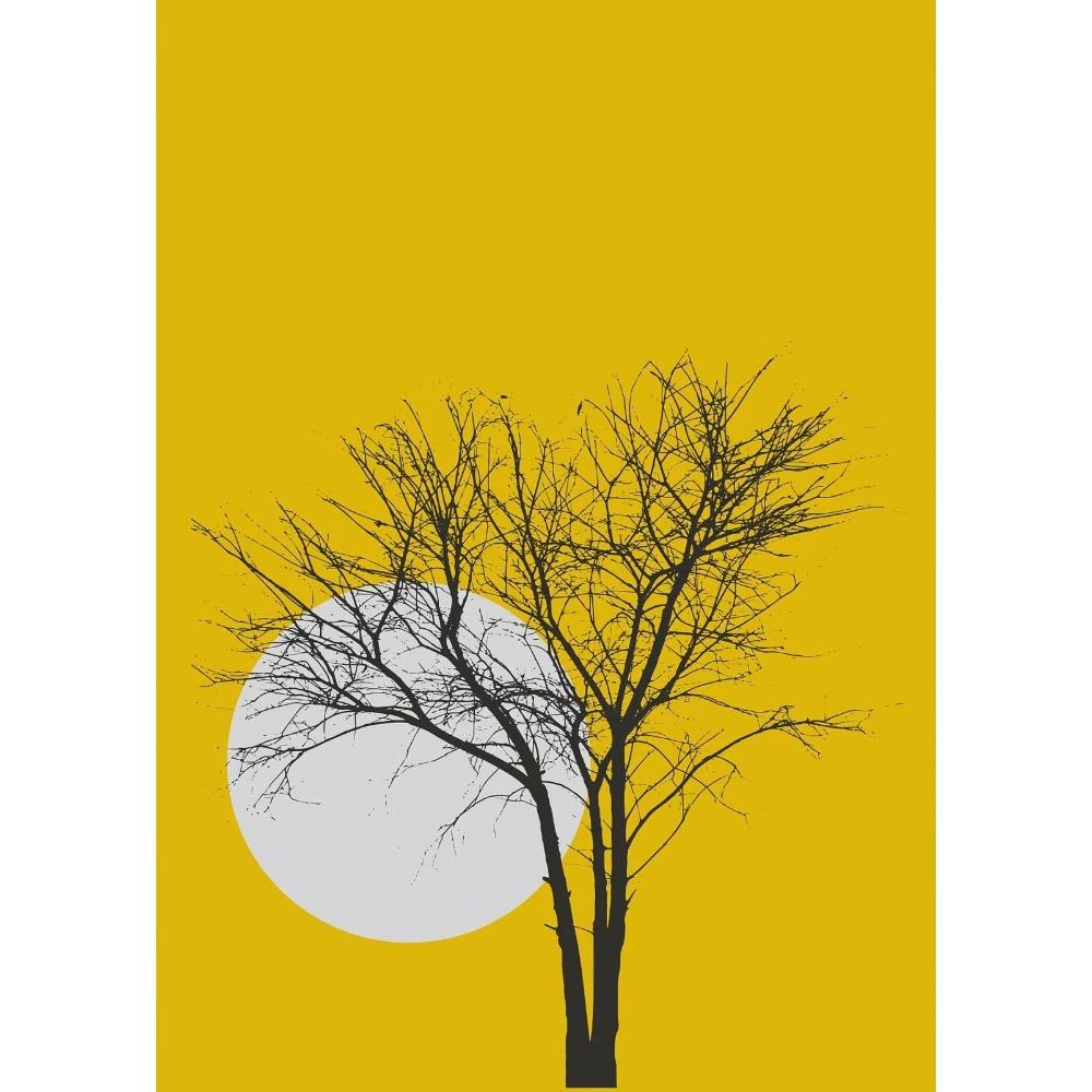 Feather Tree Neutral Dandelion Poster Minimalist Botanical Canvas Painting Print Wall Art Picture for Living Room Home Decor