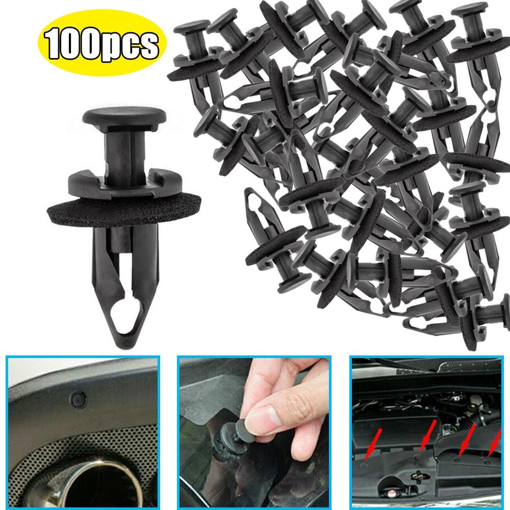 100pcs Car Radiator Core Support Upper Panel Cover Retainer Bumper Fender Clips