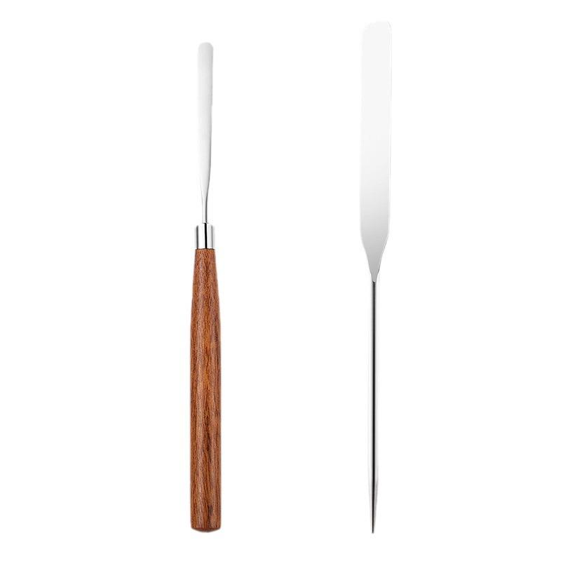 Japanese-Style Multi-Functional Mixing Spatula: Natural Pear Wood & Stainless Steel
