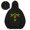 Kan6312 Khzb0044 Bumblebee Fleece-Lined Zip-Up Hoodie Black