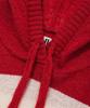 FALLETT Striped Sheer Knit Hoodie Red