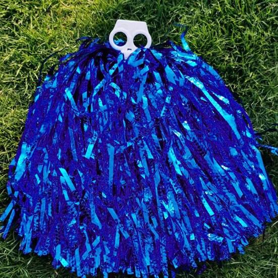 Dance Pompoms Straight Shank Type Fluffy PET Double Pass Cheerleader Hand Flower Ball Decoration for Soccer